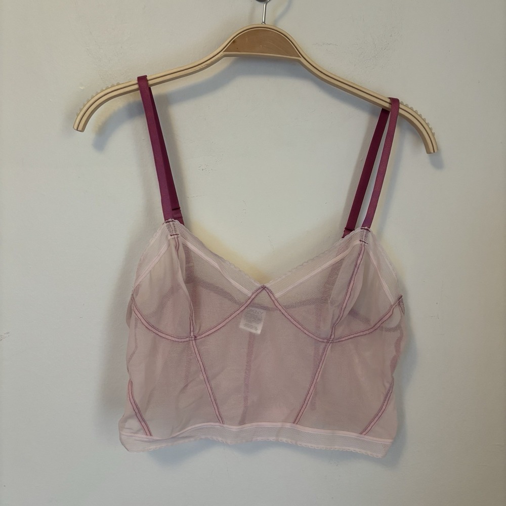 DKNY Sheer Bralette Pink Sexy L‎ Mesh